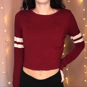 Red cropped sweater